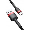 KABEL USB-A / USB-C Baseus Cafule CATKLF-B91 100cm 3A QC 3.0 CZARNO-CZERWONY W OPLOCIE