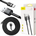 KABEL USB-A / USB-C Baseus Cafule CATKLF-UG1 300cm 2A QC 3.0 CZARNO-SZARY W NYLONOWYM OPLOCIE
