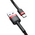 KABEL USB-A / USB-C Baseus Cafule CATKLF-U91 300cm 2A QC 3.0 CZARNO-CZERWONY W OPLOCIE