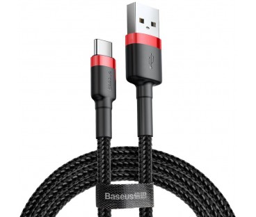 KABEL USB-A / USB-C Baseus Cafule CATKLF-U91 300cm 2A QC 3.0 CZARNO-CZERWONY W OPLOCIE