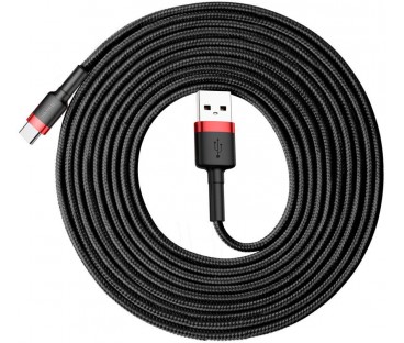 KABEL USB-A / USB-C Baseus Cafule CATKLF-U91 300cm 2A QC 3.0 CZARNO-CZERWONY W OPLOCIE