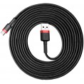 KABEL USB-A / USB-C Baseus Cafule CATKLF-U91 300cm 2A QC 3.0 CZARNO-CZERWONY W OPLOCIE