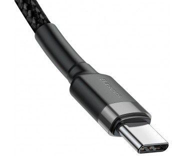 KABEL USB-C / USB-C Baseus Cafule CATKLF-GG1 100cm 60W 3A PD 2.0 QC 3.0 CZARNO-SZARY W OPLOCIE