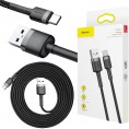 KABEL USB-A / USB-C Baseus Cafule CATKLF-CG1 200cm 2A QC 3.0 CZARNO-SZARY W NYLONOWYM OPLOCIE