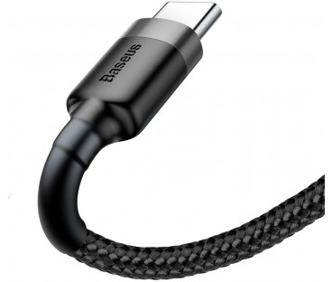 KABEL USB-A / USB-C Baseus Cafule CATKLF-CG1 200cm 2A QC 3.0 CZARNO-SZARY W NYLONOWYM OPLOCIE