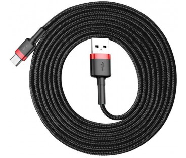 KABEL USB-A / USB-C Baseus Cafule CATKLF-C91 200cm 2A QC 3.0 CZARNO-CZERWONY W OPLOCIE