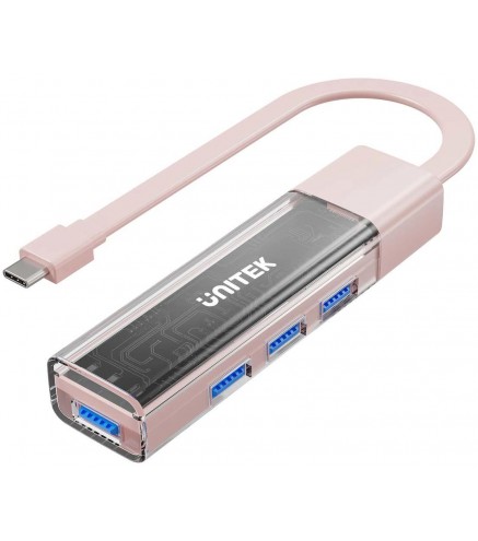 Unitek Hub dwukierunkowy USB C/USB A 5Gbps różowy