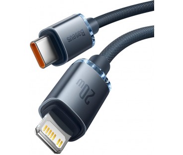 KABEL USB-C / Lightning iPhone Baseus Crystal CAJY000201 1.2m 20W PD Quick Charging CZARNY W OPLOCIE PREMIUM