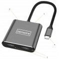 ADAPTER HUB Przejściówka USB- C 4W1 2x HDMI 4K USB 3.0 Zenwire BYL-2309