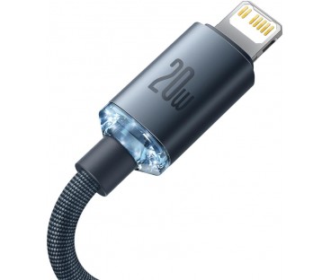 KABEL USB-C / Lightning iPhone Baseus Crystal CAJY000201 1.2m 20W PD Quick Charging CZARNY W OPLOCIE PREMIUM