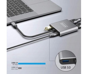 ADAPTER HUB Przejściówka USB- C 4W1 2x HDMI 4K USB 3.0 Zenwire BYL-2309