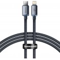 KABEL USB-C / Lightning iPhone Baseus Crystal CAJY000201 1.2m 20W PD Quick Charging CZARNY W OPLOCIE PREMIUM