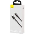 KABEL USB-C / Lightning iPhone Baseus Cafule CATLGD-A01 2m 20W PD Quick Charging CZARNY W OPLOCIE