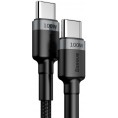 KABEL USB-C / USB-C Baseus Cafule CATKLF-ALG1 200cm 100W 5A PD 2.0 QC 3.0 CZARNO-SZARY W OPLOCIE
