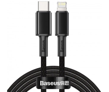 KABEL USB-C / Lightning iPhone Baseus Cafule CATLGD-A01 2m 20W PD Quick Charging CZARNY W OPLOCIE