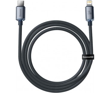 KABEL USB-C / Lightning iPhone Baseus Crystal CAJY000301 2m 20W PD QC CZARNY W OPLOCIE PREMIUM