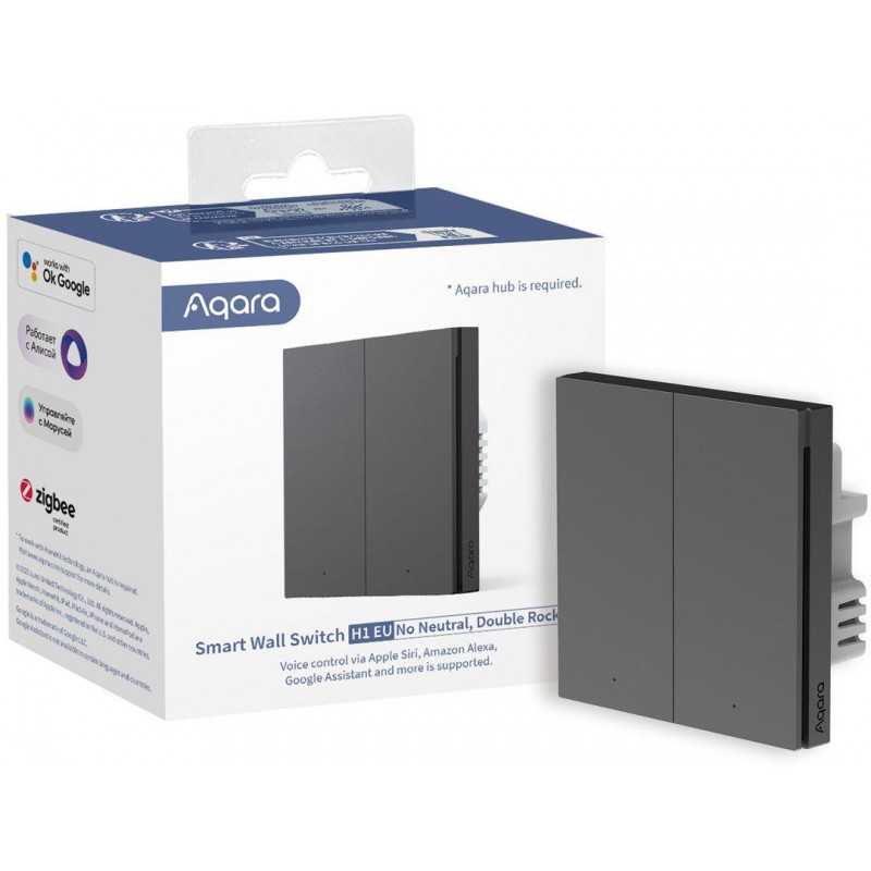 Aqara Smart Wall Switch H1 Szary podwójny bez przewodu neutralnego