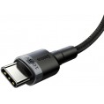 KABEL USB-C / USB-C Baseus Cafule CATKLF-ALG1 200cm 100W 5A PD 2.0 QC 3.0 CZARNO-SZARY W OPLOCIE