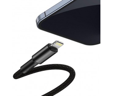 KABEL USB-C / Lightning iPhone Baseus Cafule CATLGD-A01 2m 20W PD Quick Charging CZARNY W OPLOCIE