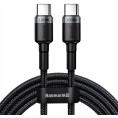 KABEL USB-C / USB-C Baseus Cafule CATKLF-ALG1 200cm 100W 5A PD 2.0 QC 3.0 CZARNO-SZARY W OPLOCIE