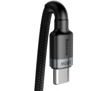 KABEL USB-C / USB-C Baseus Cafule CATKLF-ALG1 200cm 100W 5A PD 2.0 QC 3.0 CZARNO-SZARY W OPLOCIE