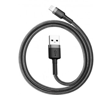 KABEL USB-A / Lightning iPhone Baseus Cafule CALKLF-AG1 50cm Apple 2.4A CZARNO-SZARY W OPLOCIE