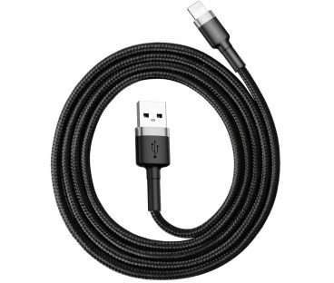 KABEL USB-A / Lightning iPhone Baseus Cafule CALKLF-BG1 100cm Apple 2.4A CZARNO-SZARY W OPLOCIE