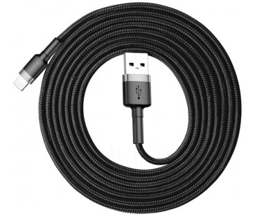 KABEL USB-A / Lightning iPhone Baseus Cafule CALKLF-CG1 200cm Apple 1.5A CZARNO-SZARY W OPLOCIE