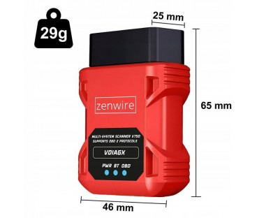 Interfejs Tester Skaner Diagnostyczny OBD2 ELM327 VDiagX V016 Zenwire