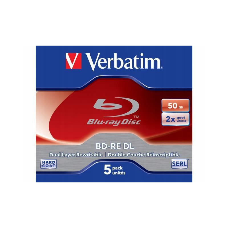 Płyty Blu-Ray Verbatim BD-RE DL SERL 50GB (5szt.)