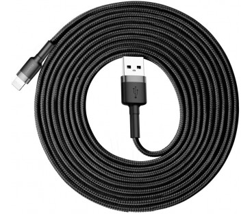 KABEL USB-A / Lightning iPhone Baseus Cafule CALKLF-RG1 300cm Apple 2A CZARNO-SZARY W OPLOCIE