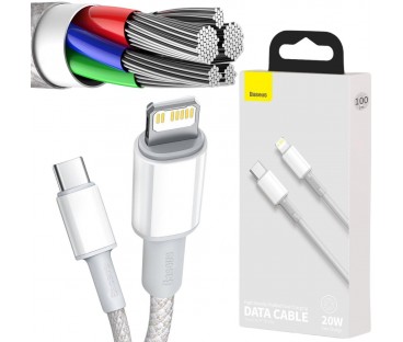 KABEL USB-C / Lightning iPhone Baseus Cafule CATLGD-02 1m 20W PD Quick Charging BIAŁY W OPLOCIE