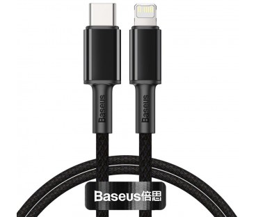 KABEL USB-C / Lightning iPhone Baseus Cafule CATLGD-01 1m 20W PD Quick Charging CZARNY W OPLOCIE