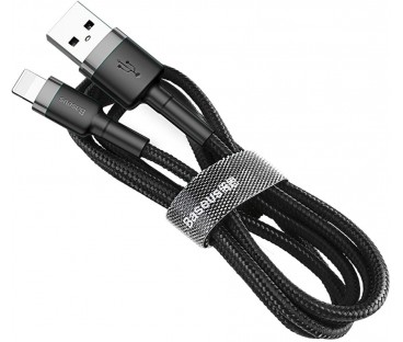 KABEL USB-A / Lightning iPhone Baseus Cafule CALKLF-RG1 300cm Apple 2A CZARNO-SZARY W OPLOCIE