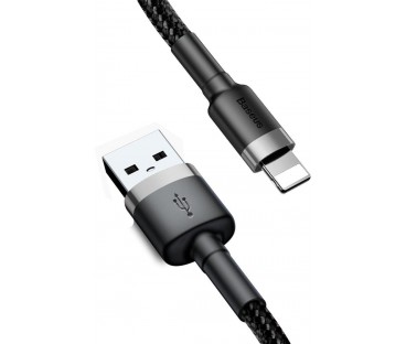 KABEL USB-A / Lightning iPhone Baseus Cafule CALKLF-RG1 300cm Apple 2A CZARNO-SZARY W OPLOCIE