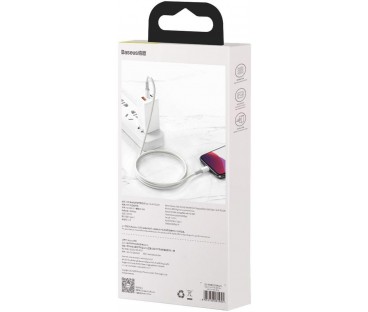 KABEL USB-C / Lightning iPhone Baseus Cafule CATLGD-02 1m 20W PD Quick Charging BIAŁY W OPLOCIE