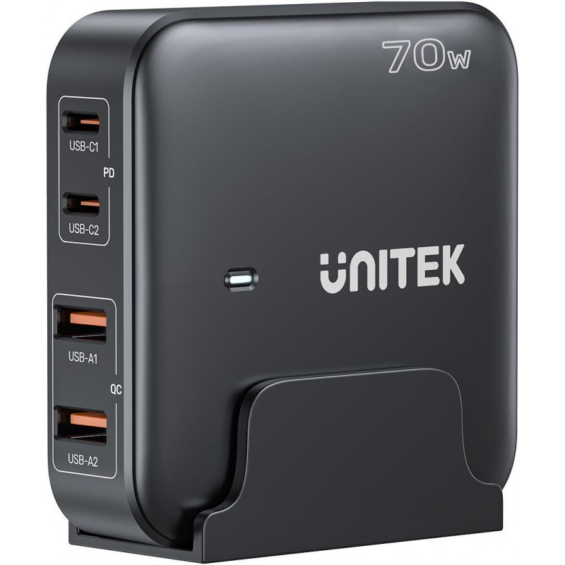 Unitek Ładowarka biurkowa GaN 70W 2xUSB-A 2xUSB-C Unitek Ładowarka biurkowa GaN 70W 2xUSB-A 2xUSB-C