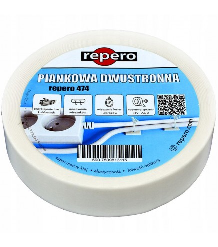 TAŚMA REPERO 474 PIANKOWA 12MMX5M