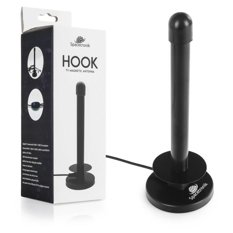 Antena magnetyczna DVB-T2 Spacetronik Hook TV USB 30dB Double Power