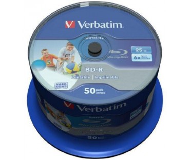 Płyty Blu-Ray Verbatim BD-R SL Printable 25GB Cake (50szt.)