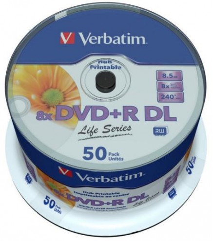 Płyty DVD+R DL Verbatim Inkjet Printable (50szt)