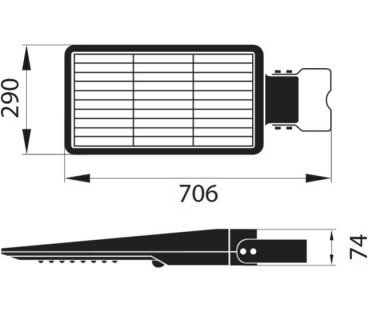 SOLARNA OPRAWA ULICZNA LED SOLGER 40W 6000LM 3000/4000/6000K IP65 CZARNA CZ. PIR