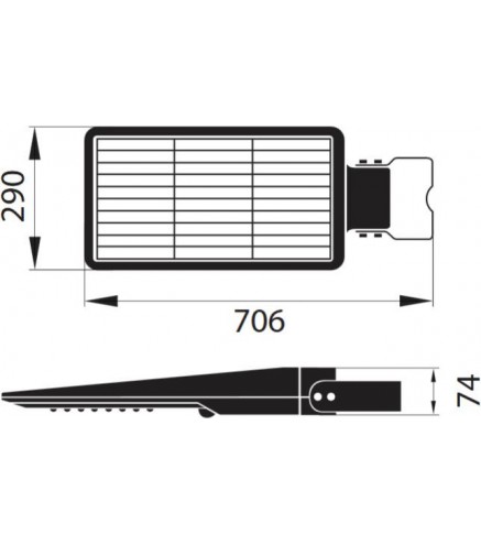 SOLARNA OPRAWA ULICZNA LED SOLGER 40W 6000LM 3000/4000/6000K IP65 CZARNA CZ. PIR