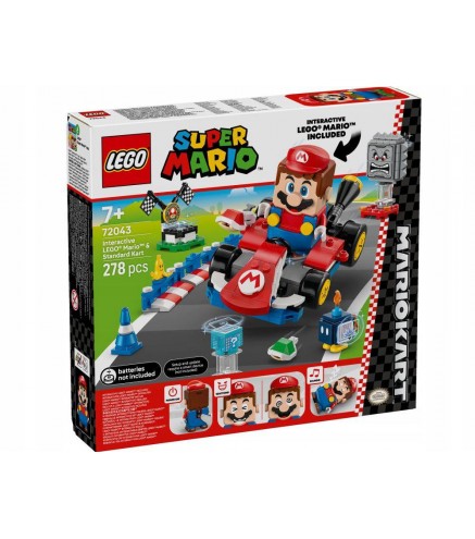 Klocki LEGO Super Mario 72043 - Mario Kart: Interaktywna figurka LEGO Mario i Standard Kart