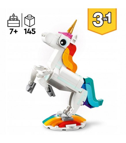 Klocki LEGO Creator 3w1 31140 - Magiczny jednorożec