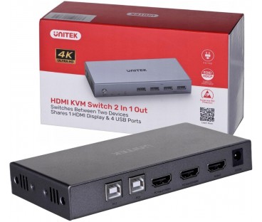 Przełącznik KVM Unitek V307A 4K HDMI 2.0 2w1
