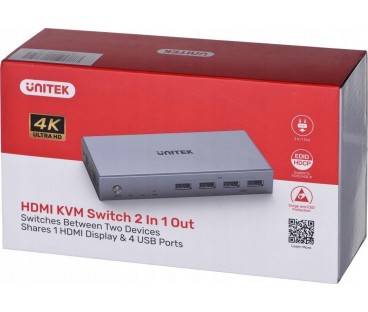 Przełącznik KVM Unitek V307A 4K HDMI 2.0 2w1