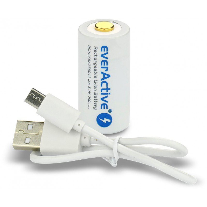 Akumulatorek 16340 / R-CR123 3V everActive 700mAh (1 szt.) z zabezpieczeniem