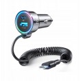 Ładowarka samochodowa 3w1 Joyroom JR-CL07 72W 4.0A PD 3.0 QC 3.0 1x USB-A 1x USB-C z kablem 1.6M