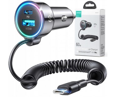 Ładowarka samochodowa 3w1 Joyroom JR-CL07 72W 4.0A PD 3.0 QC 3.0 1x USB-A 1x USB-C z kablem 1.6M